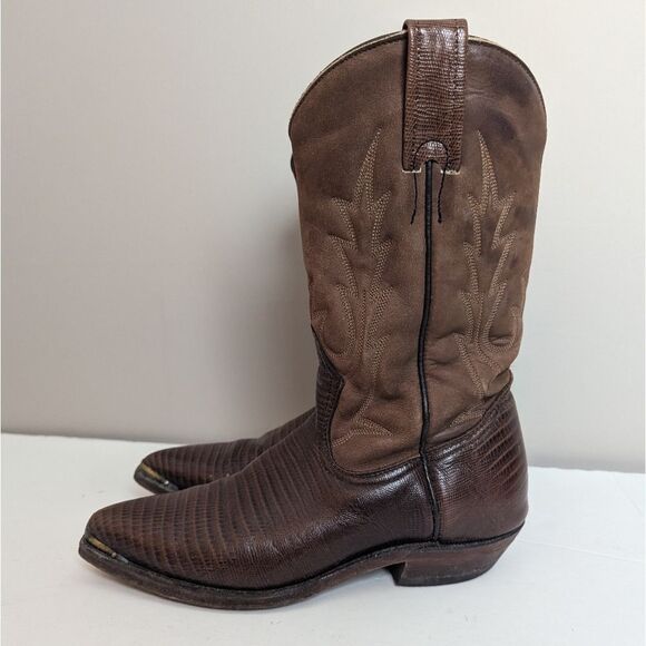 Boulet Women's Western Cowboy Boots 5.5 – Brown Leather & Suede – 9.5" Shaft - Picture 2 of 10